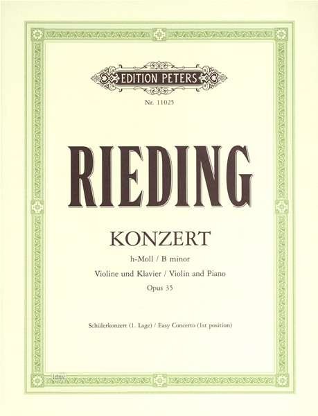 Cover for Rieding · Konzert h op.35,Vl+Kl.EP11025 (Bog) (2022)