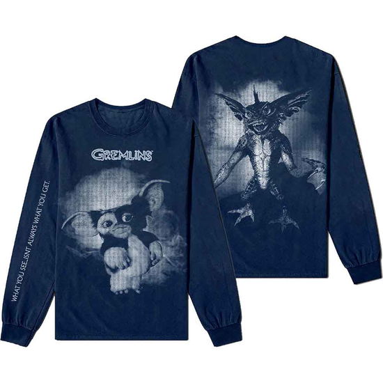 Cover for Gremlins · Gremlins Unisex Long Sleeve T-Shirt: Graphic (Navy Blue) (CLOTHES)