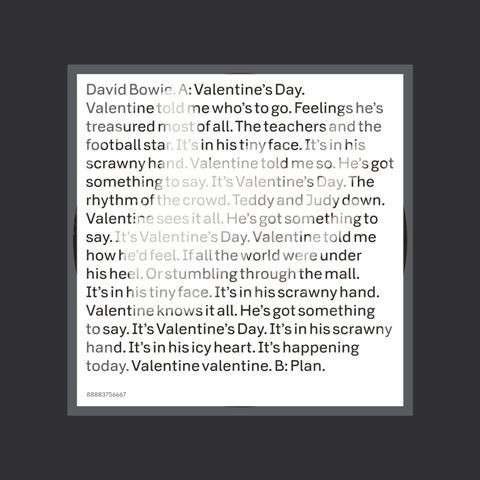 Valentine's Day - David Bowie - Musik - SONY - 0888837566674 - 15. august 2013