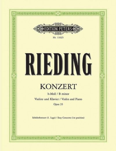 Cover for Oskar Rieding · Concerto for Violin and Piano in B Minor Op. 35 (Bok) (2022)