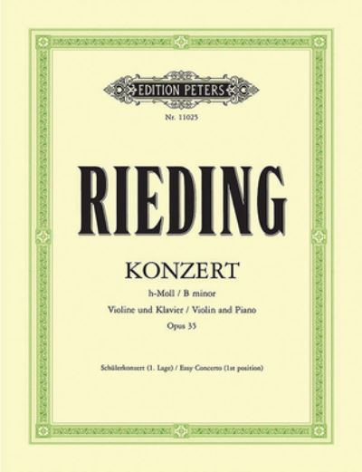 Cover for Oskar Rieding · Concerto for Violin and Piano in B Minor Op. 35 (Book) (2022)