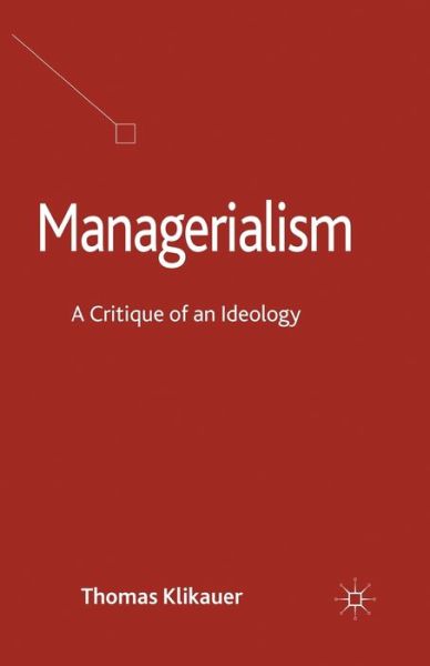 Cover for Klikauer · Managerialism (Book) (2016)