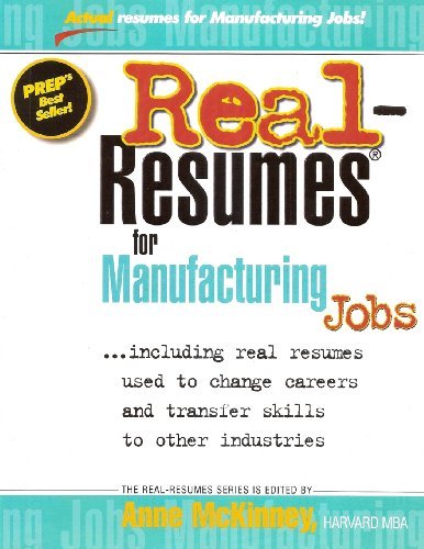 Cover for Anne Mckinney · Real-resumes for Manufacturing Jobs (Pocketbok) (2012)
