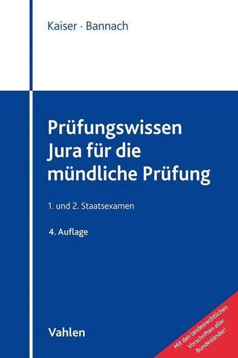 Cover for Kaiser · Prüfungswissen Jura für die münd (Bog)