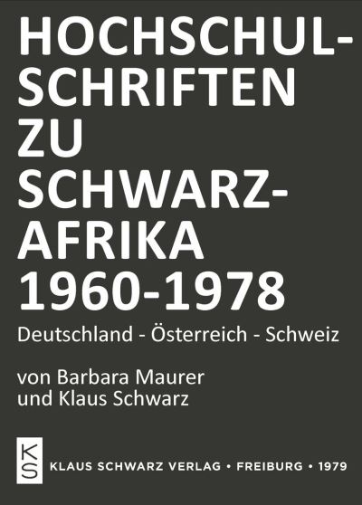 Cover for Barbara Maurer · Hochschulschriften zu Schwarzafrika, 1960-1978 (N/A) (1980)
