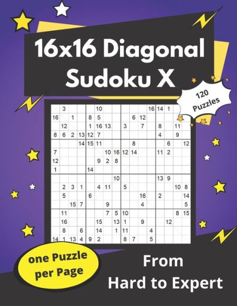 Cover for Somatomint · 16x16 Diagonal Sudoku X (Paperback Book) (2020)