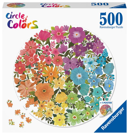 Cover for Round Puzzle Circle Of Colors · Flowers (500 Stukjes) (Pussel) (2022)