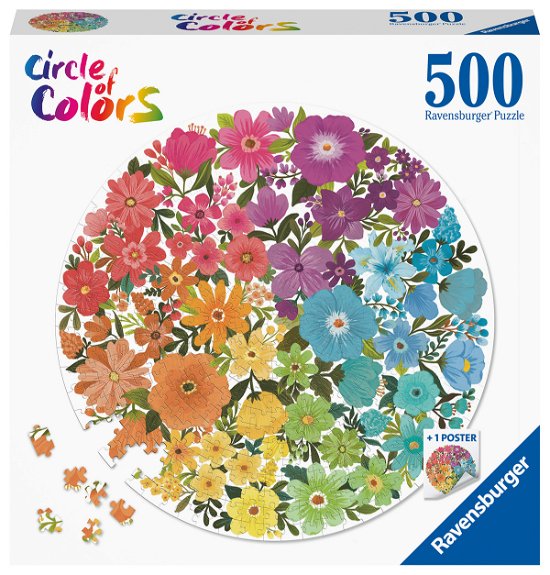 Cover for Round Puzzle Circle Of Colors · Flowers (500 Stukjes) (Pussel) (2022)