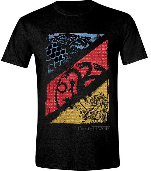 Cover for Game Of Thrones · Diagonal Sigils Men T-shirt - Black (MERCH)