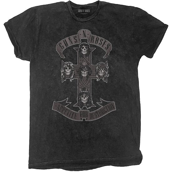 Guns N' Roses Unisex T-Shirt: Monochrome Cross (Wash Collection) - Guns N Roses - Marchandise -  - 5056368669675 - 