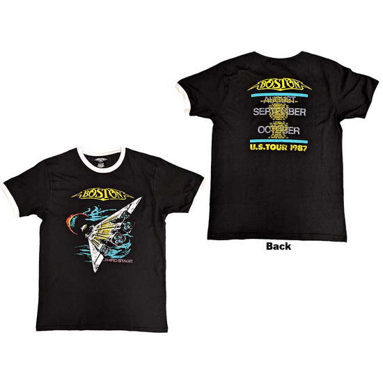 Cover for Boston · Boston Unisex Ringer T-Shirt: US Tour '87 (Black &amp; White) (Back Print) (CLOTHES) [size L] (2023)