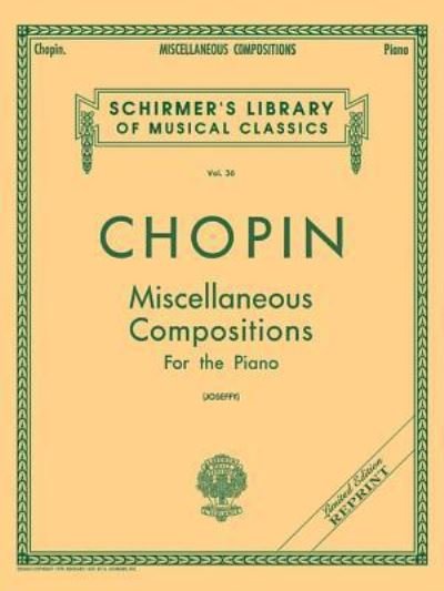 Cover for Frédéric Chopin · Miscellaneous Compositions (Bog) (1986)