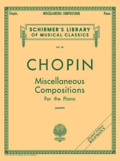 Cover for Frédéric Chopin · Miscellaneous Compositions (Book) (1986)