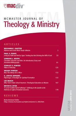 Cover for Hughson T. Ong · McMaster Journal of Theology and Ministry (Book) (2011)