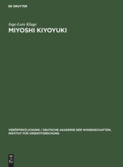 Cover for Inge-Lore Kluge · Miyoshi Kiyoyuki (Hardcover bog) (1959)