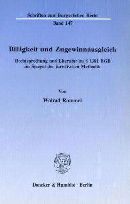 Cover for Rommel · Billigkeit und Zugewinnausgleich (Book) (1991)