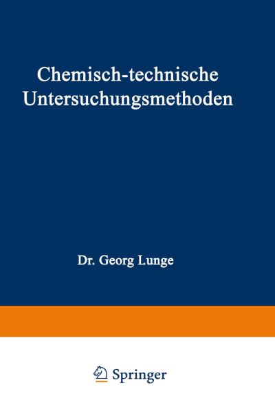 Cover for Chemisch-technische Untersuchungsmethoden (Paperback Book) (1910)