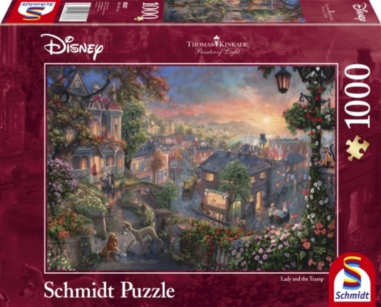 Disney Lady & The Tramp 1000Pc Jigsaw Puzzle (Thomas Kinkade) - Disney - Brætspil - SCHMIDT - 4001504883676 - 10. november 2021