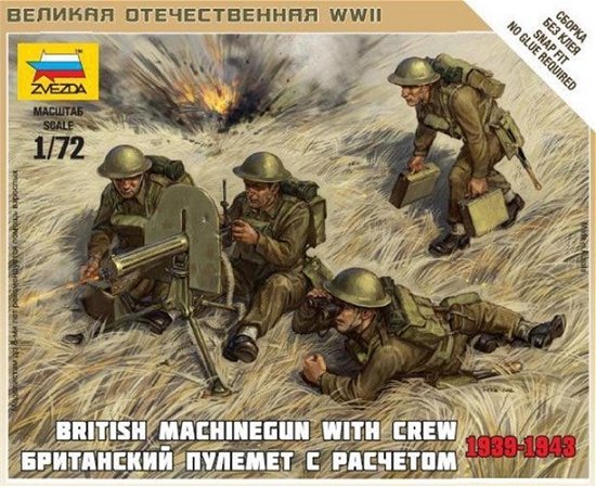 Cover for Zvezda · ZVEZDA - 1/72 British Machine Gun W/crew 1939-42 (Legetøj)