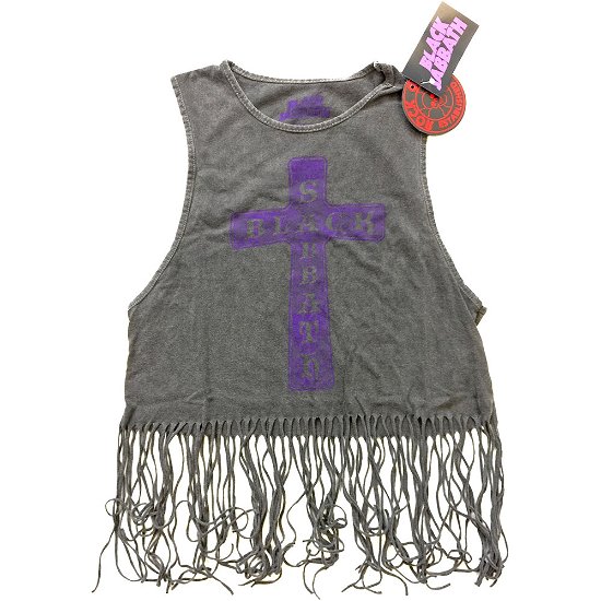 Black Sabbath Ladies Vest T-Shirt: Vintage Cross (Tassels) - Black Sabbath - Merchandise - Bravado - 5055979986676 - 
