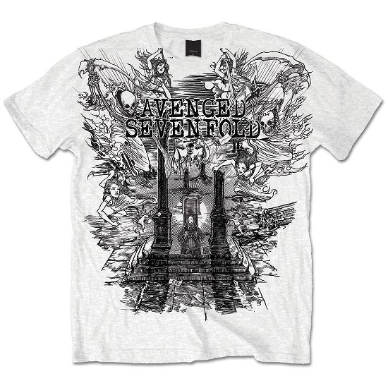 Cover for Avenged Sevenfold · Avenged Sevenfold Unisex T-Shirt: Land of Cain (T-shirt) [size S] [White - Unisex edition]