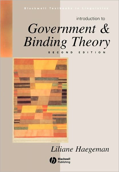 Cover for Haegeman, Liliane (University of Lille, France) · Introduction to Government and Binding Theory - Blackwell Textbooks in Linguistics (Pocketbok) (1994)