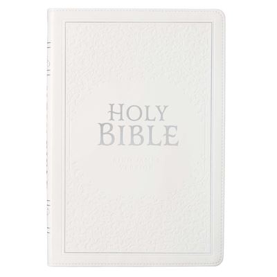 Cover for White Faux Leather Large Print Thinline KJV Bible with Thumb Index (Book) (2020)