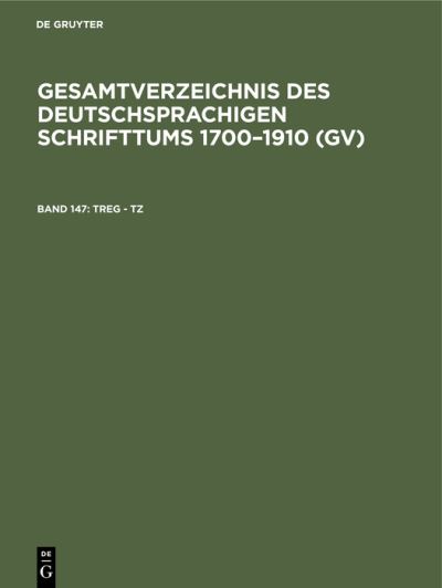 Treg - Tz - Hilmar Schmuck - Other - de Gruyter GmbH, Walter - 9783112407677 - December 31, 1986