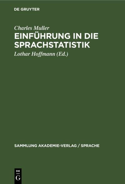 Cover for Charles Muller · Einführung in Die Sprachstatistik (Book) (1973)