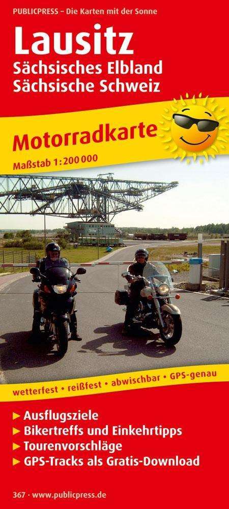 Lausitz, motorcycle map 1:200,000 - Publicpress - Kirjat - Freytag-Berndt - 9783899203677 - keskiviikko 10. elokuuta 2016