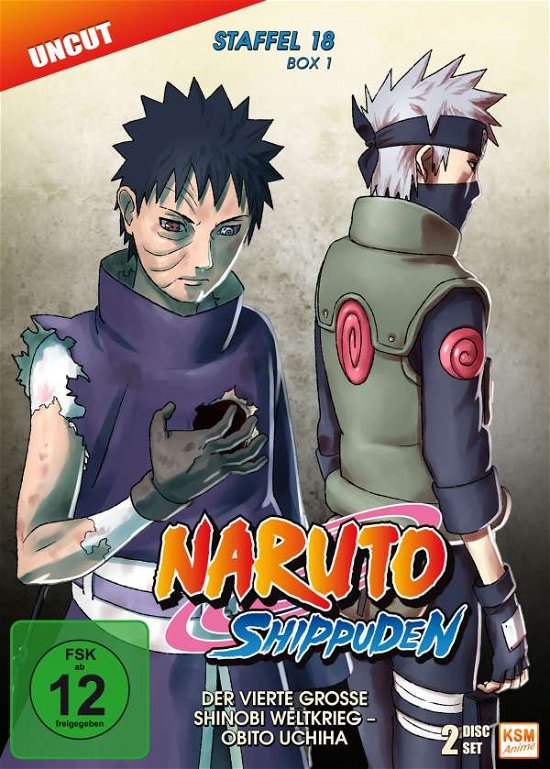 Cover for Naruto Shippuden - Der vierte große Shinobi Weltkrieg - Obito Uchiha - Staffel 18.1: Folge 593-602 ( (DVD) (2017)
