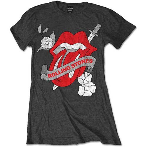 Cover for The Rolling Stones · The Rolling Stones Ladies T-Shirt: Vintage Tattoo (T-shirt) [size S] [Grey - Ladies edition]