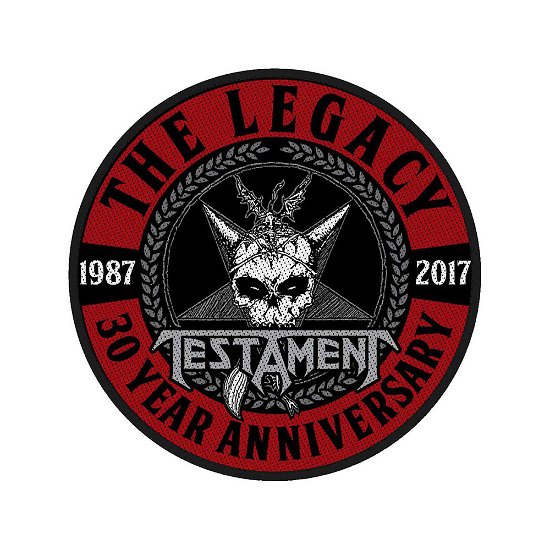 Testament Standard Woven Patch: The Legacy 30 Year Anniversary - Testament - Fanituote - PHD - 5055339777678 - maanantai 19. elokuuta 2019