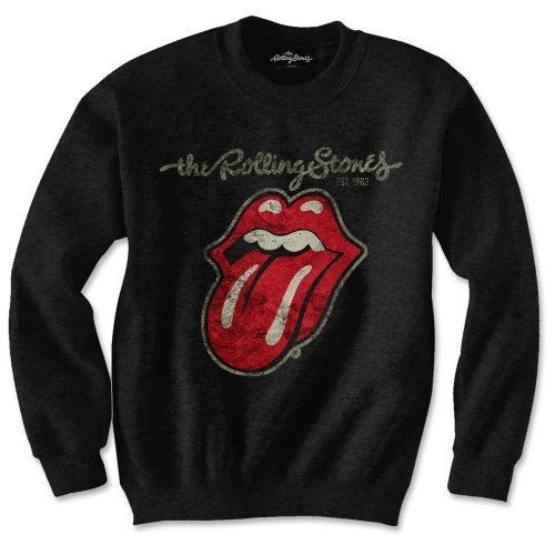 Cover for The Rolling Stones · The Rolling Stones Unisex Sweatshirt: Plastered Tongue (TØJ) [size S] [Black - Unisex edition]