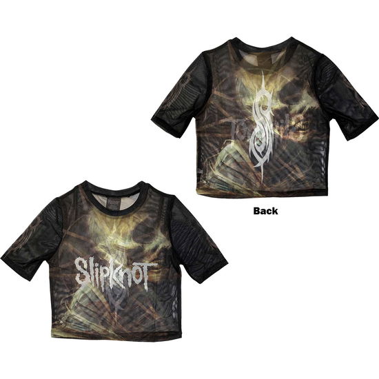 Cover for Slipknot · Slipknot Ladies Crop Top: The End, So Far Profile (Black) (Back Print &amp; Mesh) (XX-Small) (CLOTHES) [size XXS] (2023)