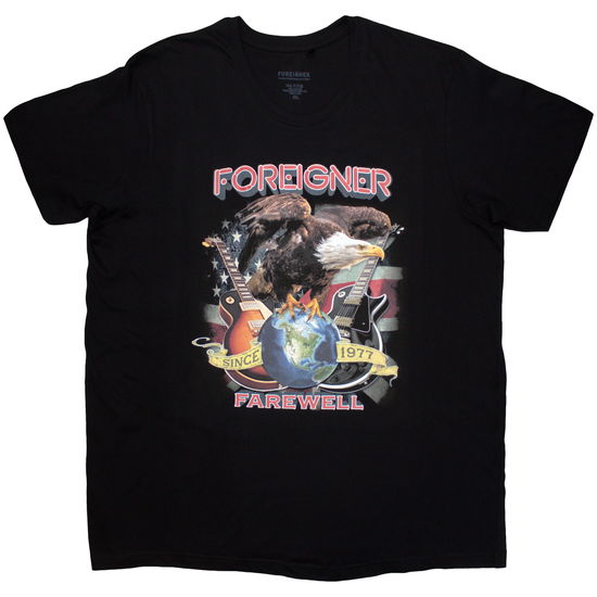 Cover for Foreigner · Foreigner Unisex T-Shirt: Farewell Eagle (Black) (T-shirt) [size S] (2024)