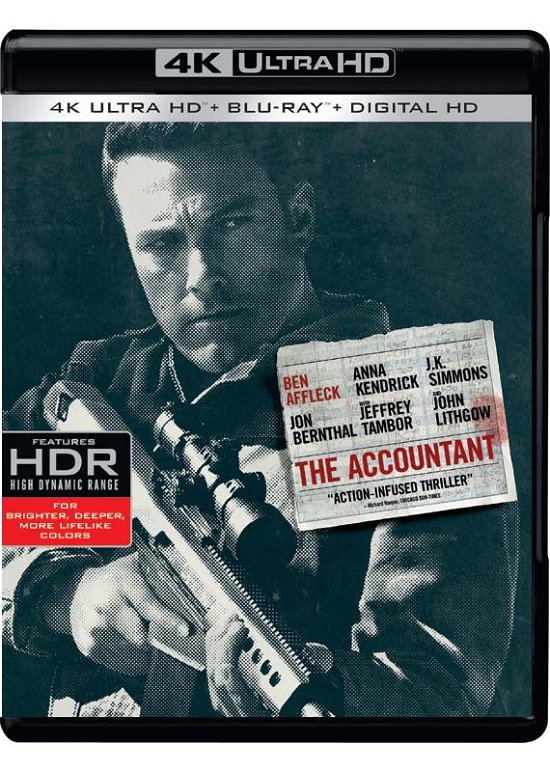 Cover for Ben Affleck / Jon Bernthal / Anna Kendrick / J.K. Simmons / John Lithgow / Jeffrey Tambor · The Accountant (4K UHD + Blu-ray) (2017)