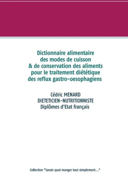 Cover for Menard · Dictionnaire alimentaire des mod (Buch) (2020)