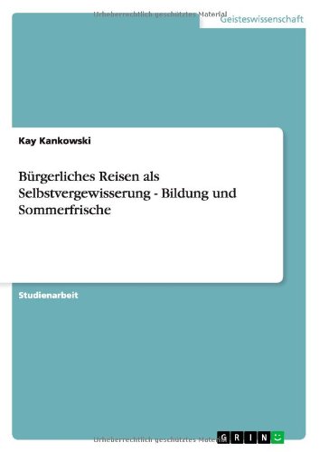 Cover for Kankowski · Bürgerliches Reisen als Selbs (Book) [German edition] (2013)