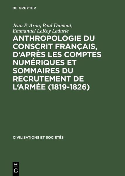 Cover for Aron · Anthropologie du conscrit français (Book) (1973)