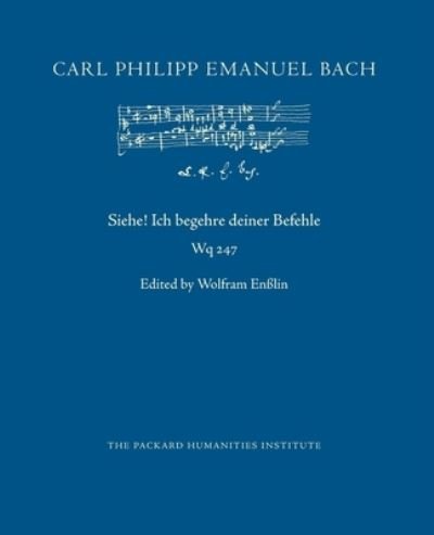 Cover for Carl Philipp Emanuel Bach · Siehe! Ich begehre deiner Befehle, Wq 247 (Paperback Book) (2020)