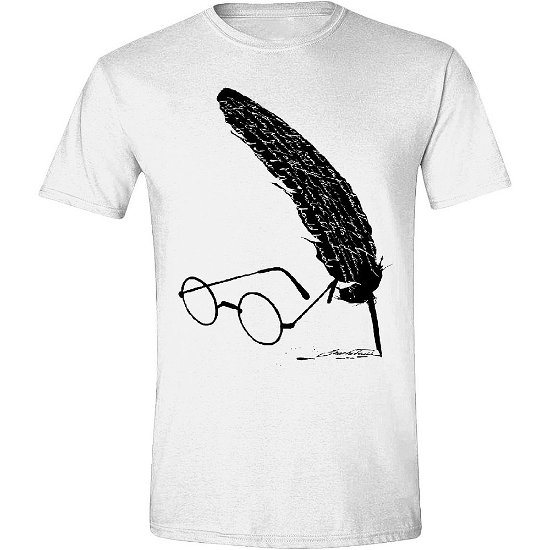 Harry Potter - Feather And Glasses Men T-Shirt - W - Harry Potter - Andet -  - 3700334730679 - 