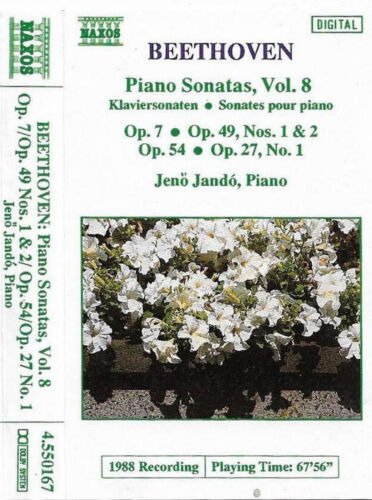 Cover for Ludwig Van Beethoven  · Piano Sonatas, Vol. 8 - Op. 7 - Op. 49,Nos. 1 &amp; 2 - Op. 54 - Op. 27, No. 1 (Audiocassetta) (Cassette)