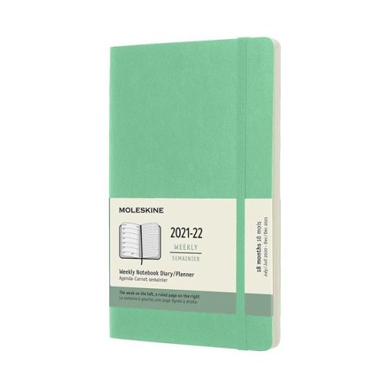Cover for Moleskine · Moleskine 2022 18-Month Weekly Large Softcover Notebook: Ice Green (Book) (2021)