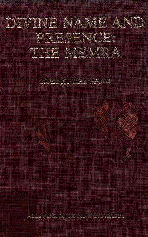 Cover for Robert Hayward · Divine Name and Presence: The Memra (Hardcover Book) (1982)