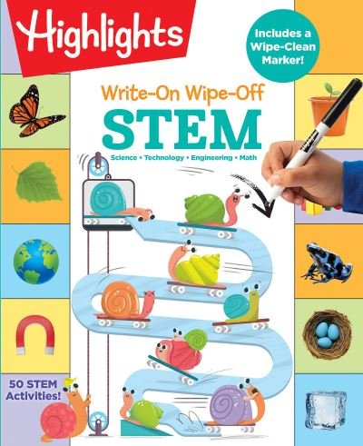 Cover for Highlights Learning · Write-On Wipe-Off STEM - Highlights Write-On Wipe-Off Fun to Learn Activity Books (Spiral Book) (2022)