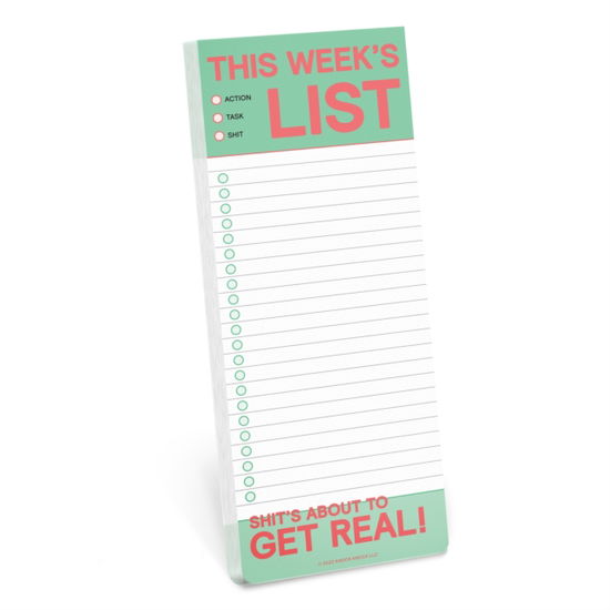 Knock Knock This Week’s List Make-a-List Pad - Knock Knock - Books - Knock Knock - 9781683493679 - June 23, 2022