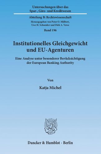 Cover for Michel · Institutionelles Gleichgewicht u (Book) (2015)