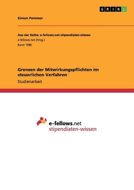 Cover for Pommer · Grenzen der Mitwirkungspflichten (Buch) [German edition] (2015)