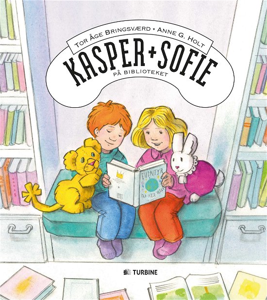 Cover for Tor Åge Bringsværd · Kasper og Sofie på biblioteket (Innbunden bok) [1. utgave] (2017)